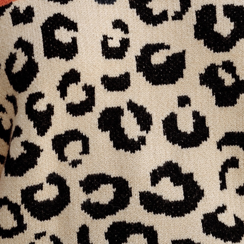 Cupshe Orange and Black Leopard Print Sweater - Picture 7 of 7